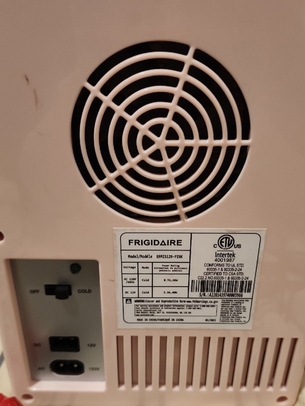 Frigidaire Pink Mini Refrigerator - Retro Design - Picture 6 of 9